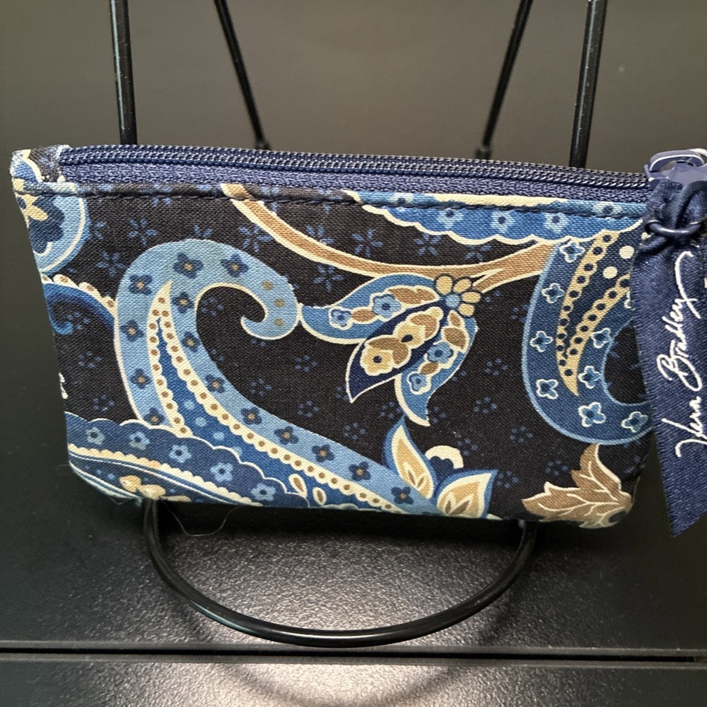 Vera Bradley Windsor Navy ID Case Coin Purse Keychain